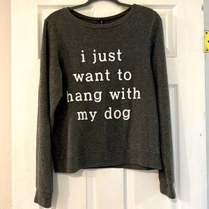 Gray long sleeve dog shirt, lightweight fuzzy